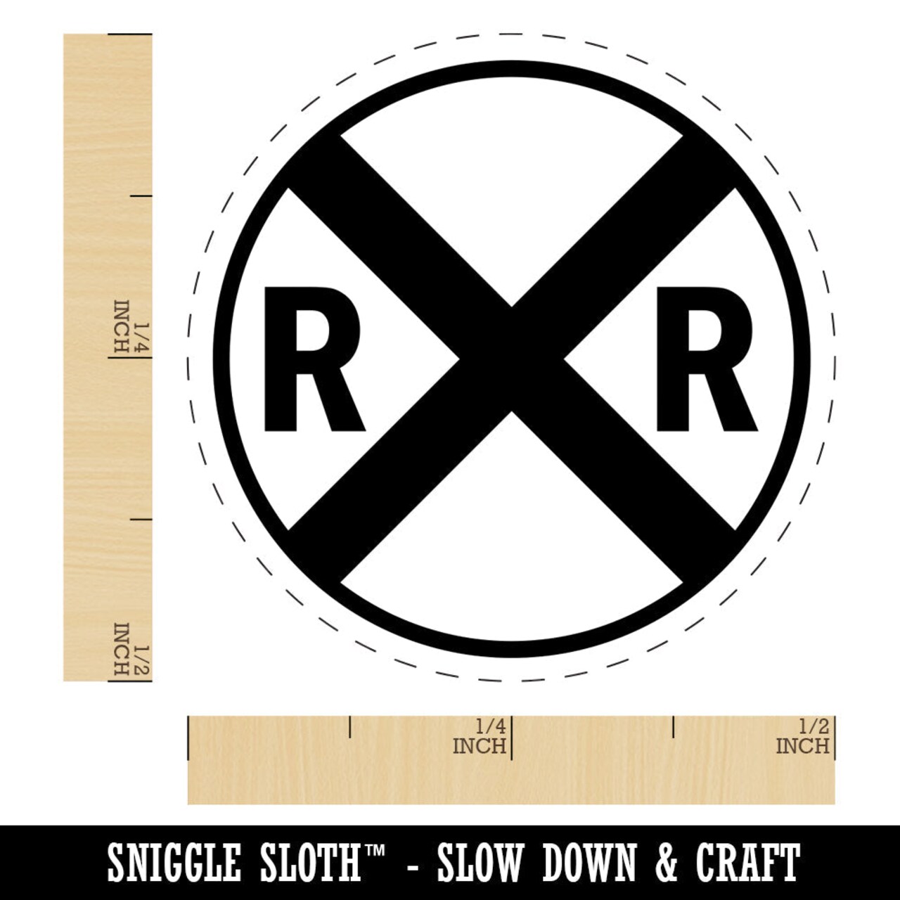 Railroad Crossing Train Rubber Stamp for Stamping Crafting Planners